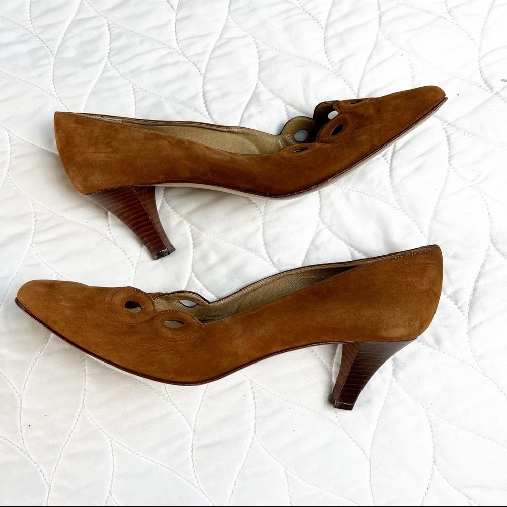 Vintage Giampero P. - Brown Italian Leather Pumps - Sz. 8.5‎ - Picture 3 of 8